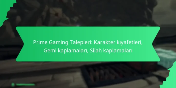 Prime Gaming Talepleri: Karakter kıyafetleri, Gemi kaplamaları, Silah kaplamaları