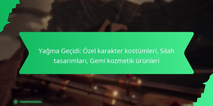Yağma Geçidi: Özel karakter kostümleri, Silah tasarımları, Gemi kozmetik ürünleri